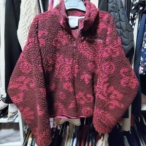 Champion Women's Burgundy and Rose Sherpa Pullover Size Extra Large